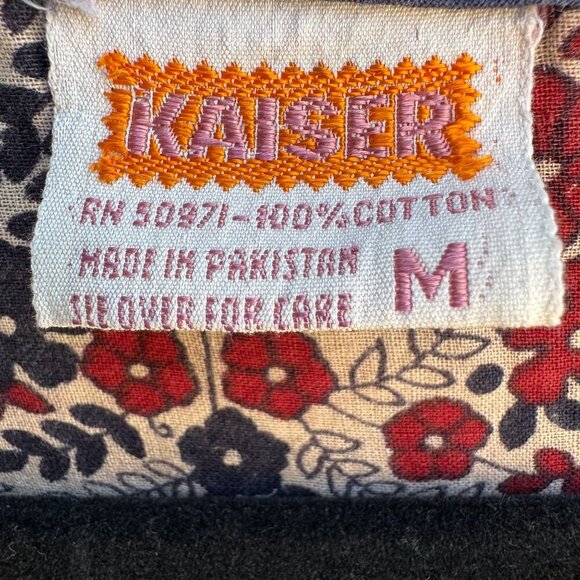 Kaiser Floral Red Blue Hippie Sleeveless India Cotton Boho Festival Maxi Dress M - Picture 3 of 9